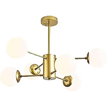 Imagem de Lustre Nordic Glass Ball Chandelier, Luminária pendente de vidro de meados do século, Luminária de teto, Luminária suspensa, Quarto, Sala de jantar, Loft, Café, Luzes suspensas (Preto, 8 li