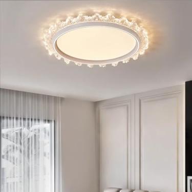 Imagem de Luminária de teto de cristal LED moderna com controle remoto 3000K-6500K Luminária de teto Abajur de acrílico de alumínio Mesa de jantar Iluminação de salão Luz interna Luz de teto interna (