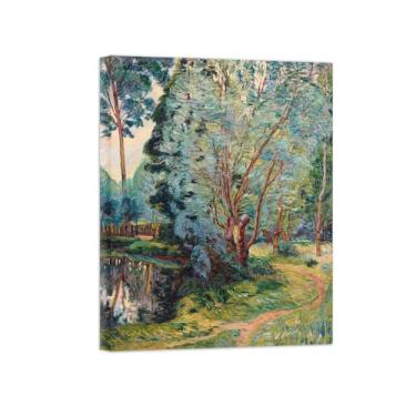 Imagem de Armand Guillaumin Famoso Arte de Parede Pôster-Impressões em Tela para sala de estar-Reprodução pinturas(Paisagem em Lago) 60x80cm Tela Embrulhada