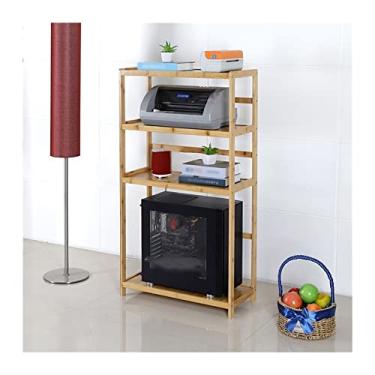 Imagem de URGDWEKJY Suporte de CPU móvel PC Tower Stand Printer Stand, 4-Tier Rolling CPU Stand com prateleiras abertas, suporte de chão de PC com armazenamento, para suporte de CPU de escritório doméstico (B