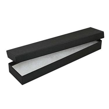 Imagem de Pacote com 10 caixas de papelão, algodão preto fosco, pulseira de joias, relógios, colar e tornozeleira expositores de presente 20 x 5 x 2,5 cm por R J Displays (preto)