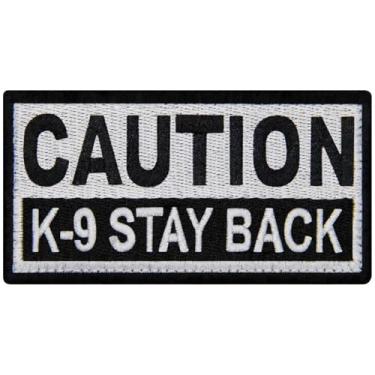 Imagem de TailWag Planet Caution K9 Stay Back Patch bordado para cães de serviço/arreios crachá prendedor emblema gancho e laço
