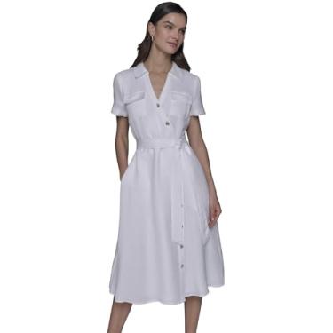 Imagem de Karl Lagerfeld Vestido feminino com botões, Branco macio, 42