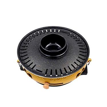 Imagem de Churrasqueira para churrasco, churrasqueira, churrasqueira a carvão sem fumaça, forno de ferro fundido, assadeira de pedra Maifan, interior e exterior, 5 estilos, 2 cores (cor: B, tamanho: 5)