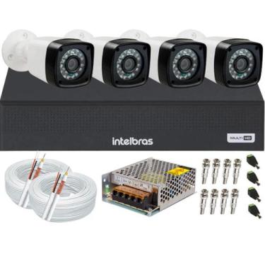 Imagem de Kit 4 Câmeras de Segurança 1080p Infravermelho Full Hd Dvr Intelbras 4