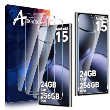 Imagem de Anoowkoa Pacote com 3 películas protetoras de tela projetadas para Oukitel C61/C61 Pro/C62/C62 Pro Película de vidro temperado. Antiquebra. Antiarranhões, sem bolhas, dureza 9H. Fácil instalação