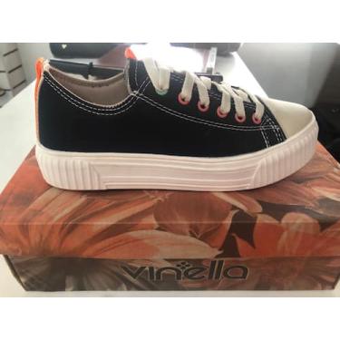 Imagem de Tênis vinella preto/laranja  feminino