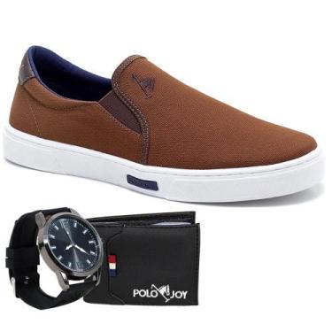 Imagem de Kit Sapatênis Iate com Relógio e Carteira Casual Confort - Polo Joy, 4