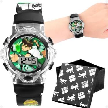 Imagem de Relogio Led Digital Infantil Ben10 Silicone Preto data esportivo origi