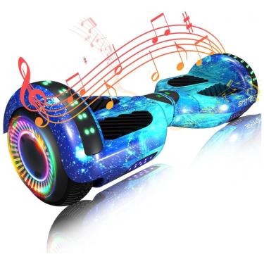 Imagem de Hoverboard SIMATE Azul Galáxia 6,5&quot; com Bluetooth, Luzes LED e Certificação UL2272 – Até 13,7 km/h, Autonomia de 12,8 km