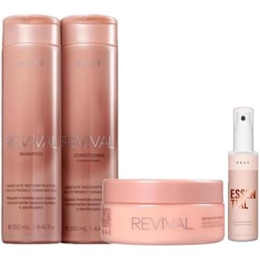 Imagem de Braé Revival Kit Tratamento Capilar - Reconstrução Profunda e Brilho Intenso - Duo 250ml, Máscara 200g, Mini Essential 60ml