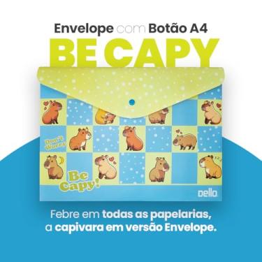 Imagem de Dello Envelope com Botão A4 Be Capy Azul, 0018.11.0005P, Azul, Pacote com 5 envelopes