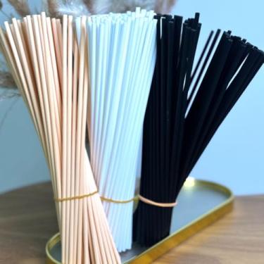 Imagem de Kit 20-100Varetas Fibra de Algodão para Difusor Aromatizador Ambiente Preto Branco Rose 25cm 4mm (Rose,50 Varetas)