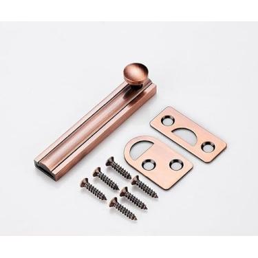 Imagem de Trava deslizante de latão maciço, trava de superfície de segurança antirroubo de 7,6 cm SUYA para portas francesas, cercas de madeira, portões e armários, acabamento de cobre antigo