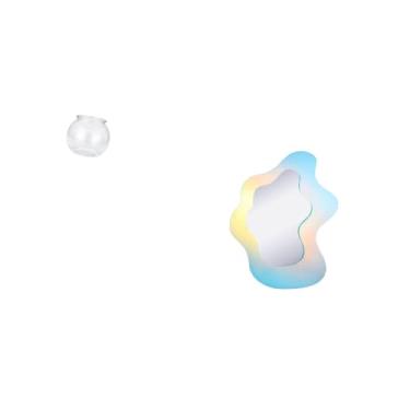 Imagem de Fenteer Espelho de Acrílico Transparente Ondulado para Aquário, Pequeno Ornamento Redondo, Tigela Decorativa, Vaso para Escritório, Casa, Banheiro, Decoração