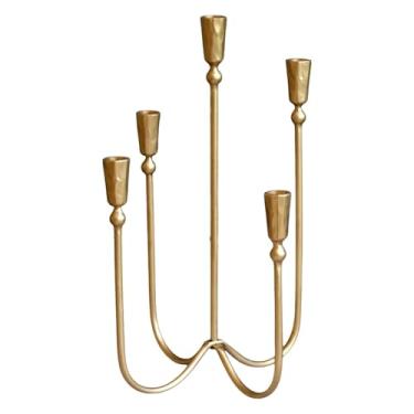 Imagem de MotiveTech Suporte para velas de 5 cabeças, decoração versátil, elegante, presente decorativo, candelabro para lareira, casa de fazenda