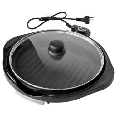 Imagem de Grill Elétrico Redondo Premium com Termostato 127V - 1200W - Preta