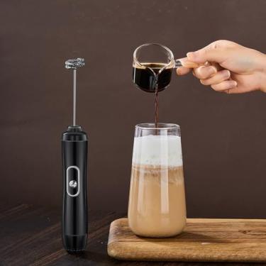 Imagem de Espumador de leite portátil operado a pilhas, batedor de bebida para cappuccino, café à prova de balas, latte (pilhas não incluídas)
