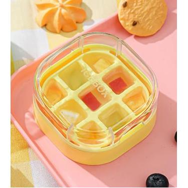 Imagem de Cavities Mini molde de bloco de gelo com caixa reutilizável para freezer, bandeja portátil para fazer gelo de grau alimentício, pressione para liberar para suco de água com gás, café gelado latte