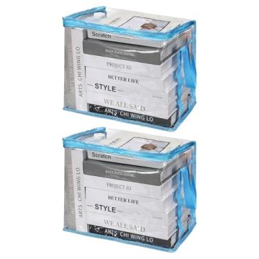 Imagem de PATIKIL Sacos de armazenamento transparentes de 38 x 24 x 32 cm, 2 unidades de sacos de armazenamento de plástico transparentes pequenos organizadores com zíper, organizador de lençóis de cama