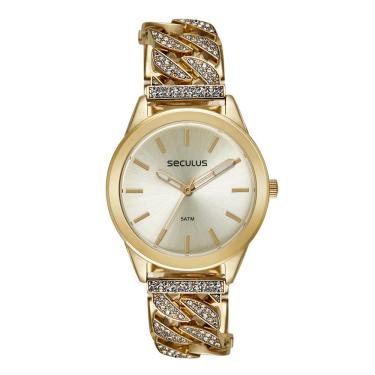 Imagem de Relógio Seculus Feminino Ref:77273lpsvdb1 Bracelete Dourado