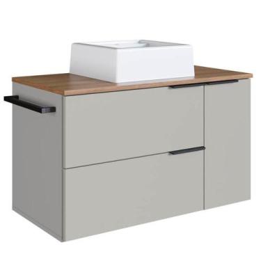 Imagem de Gabinete Para Banheiro Com Cuba 01 Gav 80cm Mel Arenas Proddy Mel - MI