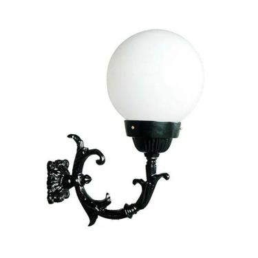 Imagem de Luminária Globo Grande com Braço Externa em Alumínio 60cm