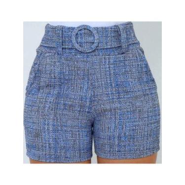 Imagem de Shorts Feminino Skinny Tecido Linho com Cinto Forrado e Bolso - NoBran