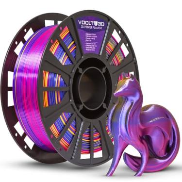 Imagem de Filamento PLA Tri Color Ametista/Azul Safira/Dourado V-Silk - 1kg