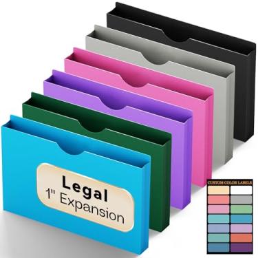 Imagem de NORDUN Jaquetas de arquivo de plástico Manila tamanho ofício, pacote com 12 pastas de bolso manilla reforçadas, bolso de arquivo expansível pastel para documentos, pastas de arquivos sanfonados