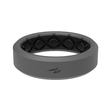 Imagem de Groove Life Zeus Anel fino – Anéis de casamento de silicone respirável para mulheres, cobertura vitalícia, design exclusivo, anel de ajuste confortável, 9, Silicone, Sem pedra preciosa