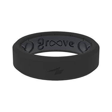 Imagem de Anel de silicone fino Zeus da Groove Life - Anéis de casamento de borracha respirável para mulheres, cobertura vitalícia, design exclusivo, anel de ajuste confortável, 6, Silicone, Sem pedras preciosas