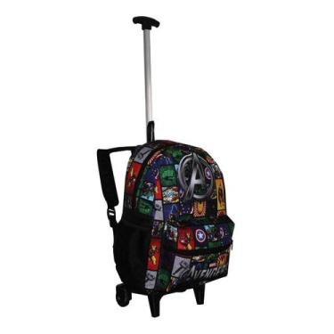 Imagem de Mochila Juvenil Vingadores Rodinhas Masculina Escolar Aula - Outras Ma