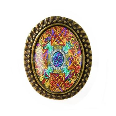 Imagem de Anel de nó irlandês - arte celta, pulseira ajustável de prata ou bronze antigo, bijuteria oval artesanal - 325, Adjustable, Metal, Sem pedra preciosa
