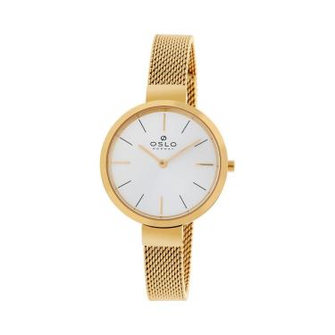 Imagem de Relógio Feminino Dourado Oslo S1Kx Aço Safira 30m