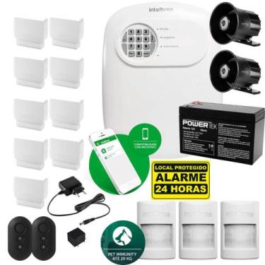 Imagem de Kit Alarme Intelbras C/ 9 Magnéticos 3 Infra Pet E 2 Sirenes