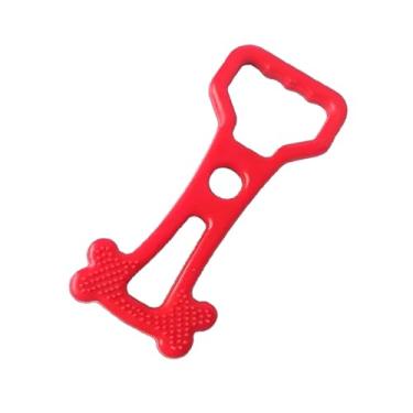 Imagem de Mordedor Interativo para Cães, Borracha Resistente, Tamanho G, com Cravos Massageadores, 23x10cm (Vermelho)