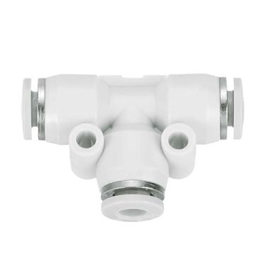Imagem de HARFINGTON Conexões Push to Connect Tubo de 5/32 polegadas OD T Forma T Plástico Conexão Rápida Mangueira de Ar Kit de Montagem Pneumática Reduzindo 3 Maneiras Conector de Bloqueio de Empurrar, Branco