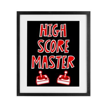 Imagem de Stupell Industries Impressão emoldurada preta High Score Master Gamer sob vidro, design de Marcus Prime, 40,6 x 33,5 cm