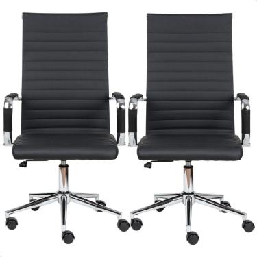 Imagem de Cadeira Escritório Esteirinha Presidente Charles Eames Kit 02 Unidades Preto