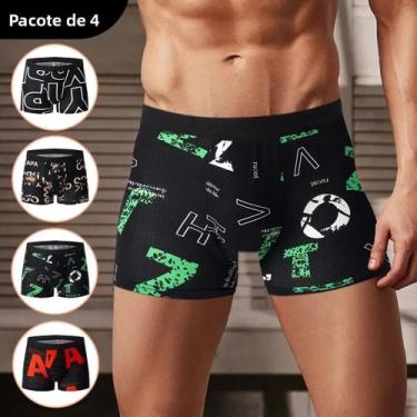 Imagem de Calções de Banho Masculinos Plus Size Estampados - Confortáveis para P