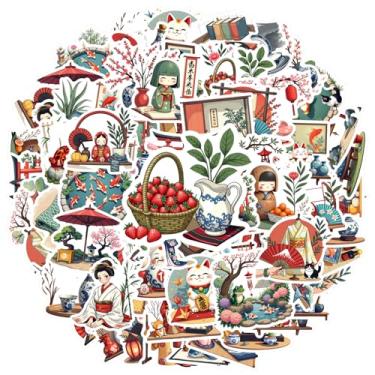 Imagem de 70 adesivos de cerimônia do chá da sorte da cultura japonesa para cerimônias do chá tradicionais adesivos de papelaria fofos para telefone faça você mesmo, guitarra, laptop, notebook, mala, copo