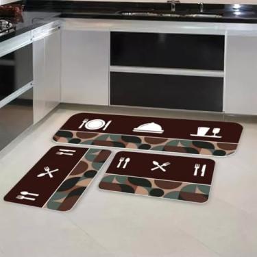 Imagem de Passadeira Cozinha，Tapete Antiderrapante Cozinha，Kit De 3 Tapetes para Melancias Sementes，Vida Criativa(02)