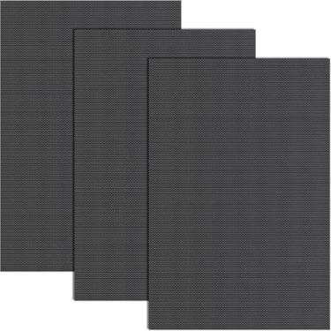 Imagem de Pndeyo 3 folhas de malha preta para olhos, tela em branco imprimível à prova d'água de 0,5 mm, folha de lona em PVC em branco para cosplay peludo, adereços de fursuits de artesanato, fabricação de