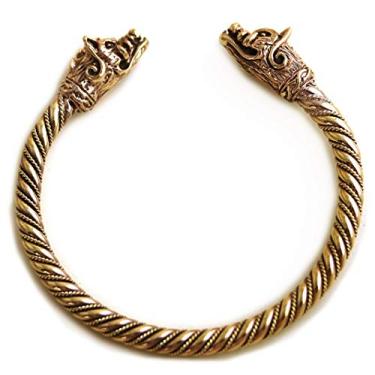 Imagem de Bracelete com cabeça de javali nórdico, bronze, braçadeira, braço, joia pagã