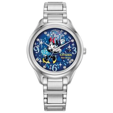 Imagem de Citizen Relógio feminino Minnie Mouse Eco-Drive, Azul prateado
