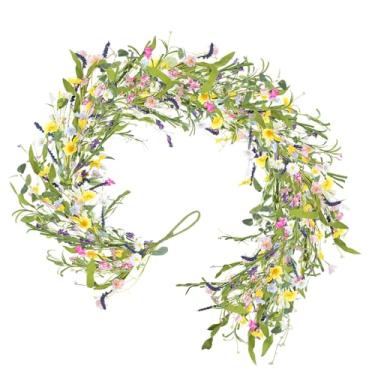 Imagem de Margarida Guirlanda de flores artificiais, flor realista primavera floral, 180 cm, flexível para casamento, decoração ao ar livre, casa, jardim, pátio, cores vibrantes misturadas