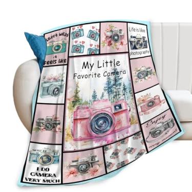 Imagem de Cobertor de câmera presentes para mulheres meninas flanela fotografia cobertor ultra macio aconchegante decoração cobertores presentes para crianças meninos sofá cama 127 cm x 101 cm