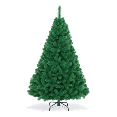 Imagem de Árvore de Natal Premium 2,10 metros Pinheiro 1.100 Galhos Densos Decoração Natal Base Metálica Reforçada Verde Luxo