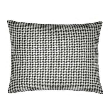 Imagem de Conjunto de 2 capas de almofada pretas Houndstooth 30 x 50 cm capa de almofada decorativa de linho Pixel Houndstooth fronhas neutras para sofá, quarto, sala de estar, decoração de casa